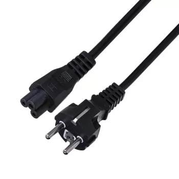 Netzkabel SAVIO CL-67 1,2 m H03VV-F 3×0,75 mm² IEC C auf CEE7/7 schwarz