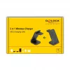 DELOCK 66941 Kabelloses Ladegerät 3-in-1 für Smartphone Smartwatch Kopfhörer USB Typ-C 15 W Indoor Schwarz