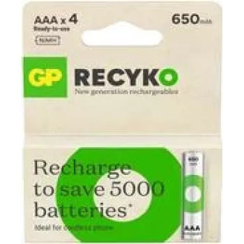 Wiederaufladbare Batterie GP ReCyko Micro AAA 650 mAh 1,2 V