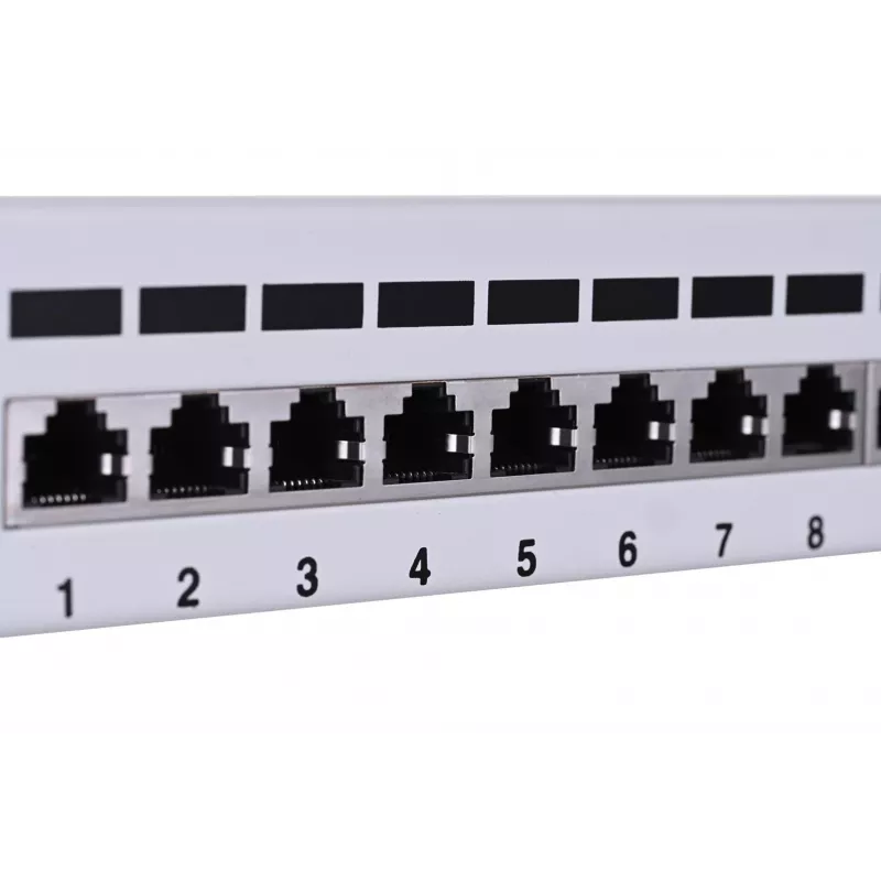 Patchpanel LANBERG PPF6-9012-S, 12-Port, Metall, grau, 1HE, 215×130×44.5 mm