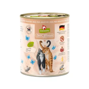 Nassfutter für Katzen Fox4Pets DeliCATessen Pur Kalb 800 g Dose, adult, Alleinfutter, hypoallergen, gluten- und sojafrei
