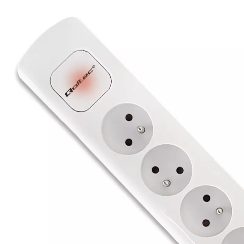Power Extension Qoltec 50276 1,8 m 5 AC-Steckdosen Innenbereich Weiß