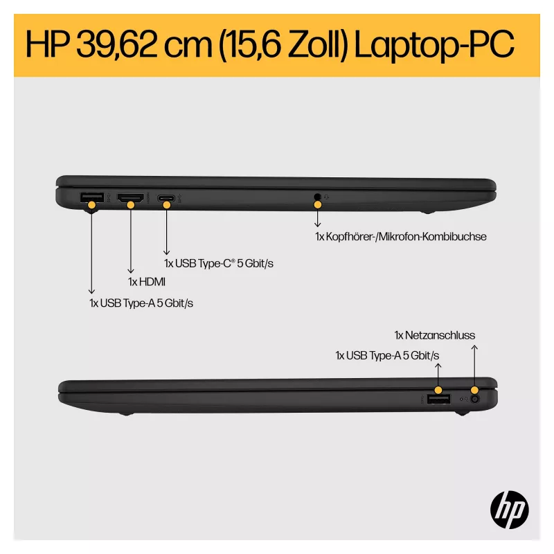 HP 15-fc0676ng 39,6 cm (15,6 inch) Notebook - Ryzen 7 - 16 GB RAM - 1 TB SSD - Silber (C94P3EA#ABD)