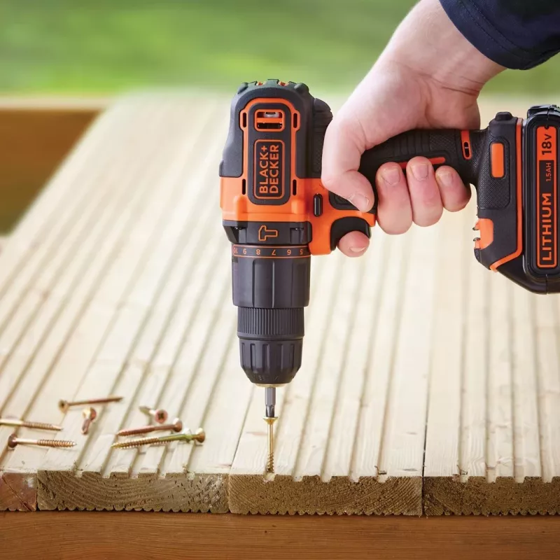 Black & Decker BDCHD18KB-QW Bohrer schlüssellos Schwarz, Orange
