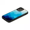 iKins Schutzhülle für Apple iPhone 12 mini — blauer See mit schwarzen Akzenten