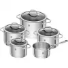 ZWILLING Essence 5-teiliges Edelstahl-Kochgeschirr-Set mit Glasdeckeln