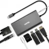 UNITEK uHUB O8+ Kabelgebundener USB 3.2 Gen 1 Type-C Hub, Grau, 100W Power Delivery
