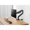 Monitorhalterung DIGITUS Single, Klemme, für bis zu 49 Zoll (124,5 cm), 20 kg, VESA 75x75–100x100, neigbar -20° bis 50°, höhenverstellbar, schwarz