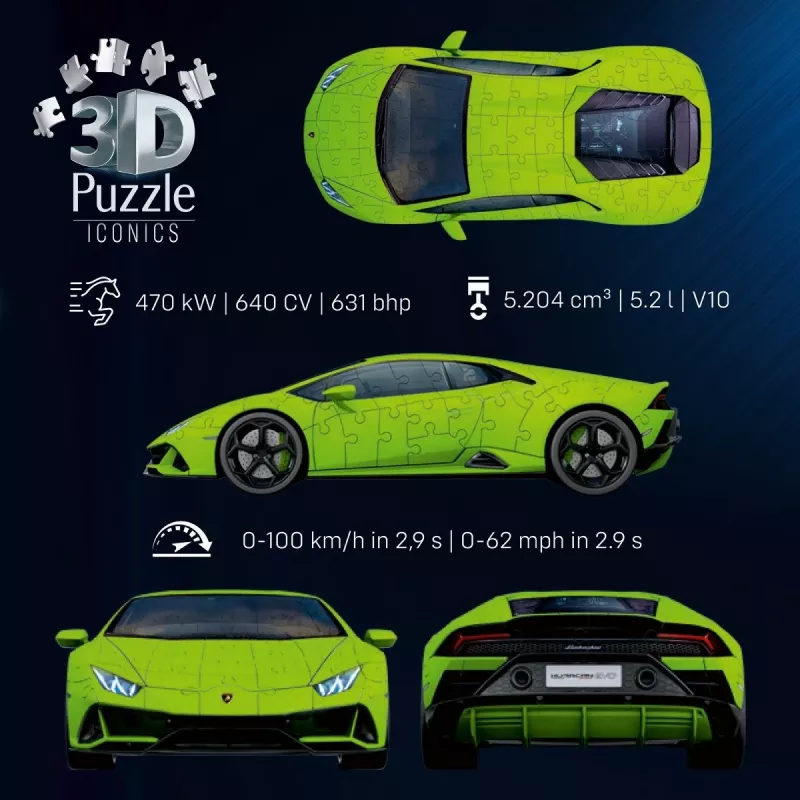 Puzzle 3D 158 Teile Lamborghini Huracan EVO grün