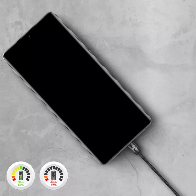 USB-C Kabel Tellur TLL155801 240W 2m schwarz – USB-C zu USB-C Lade- und Datenkabel