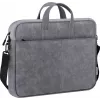 Toploader-Tasche DEFENDER Solid für 15,6-Zoll-Laptops, Polyurethan, grau, Tragegriff, abnehmbarer Schultergurt