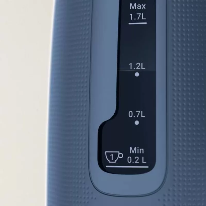 Elektrischer Wasserkocher Tefal KO2M0410 — 1,7 L, 2400 W, blau, Wasserstandsanzeige, Anti-Kalk-Filter