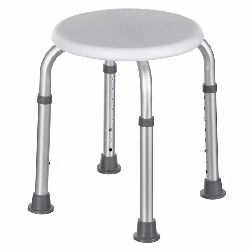 Runder Duschhocker aus Aluminium