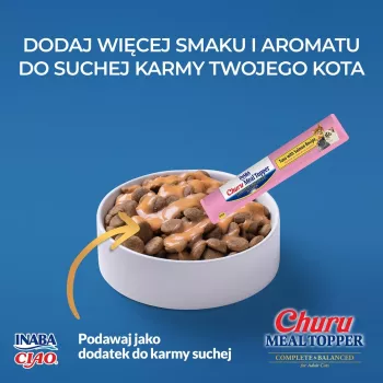 Katzenfutter-Topper INABA Churu Meal Topper Thunfisch mit Lachs, 4 x 14 g Beutel