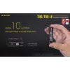 Handtaschenlampe Nitecore TIKI LE — 300 lm, USB-wiederaufladbar, Polycarbonat, IP66, stoßfest, 10,5 g, 55 mm, Schwarz