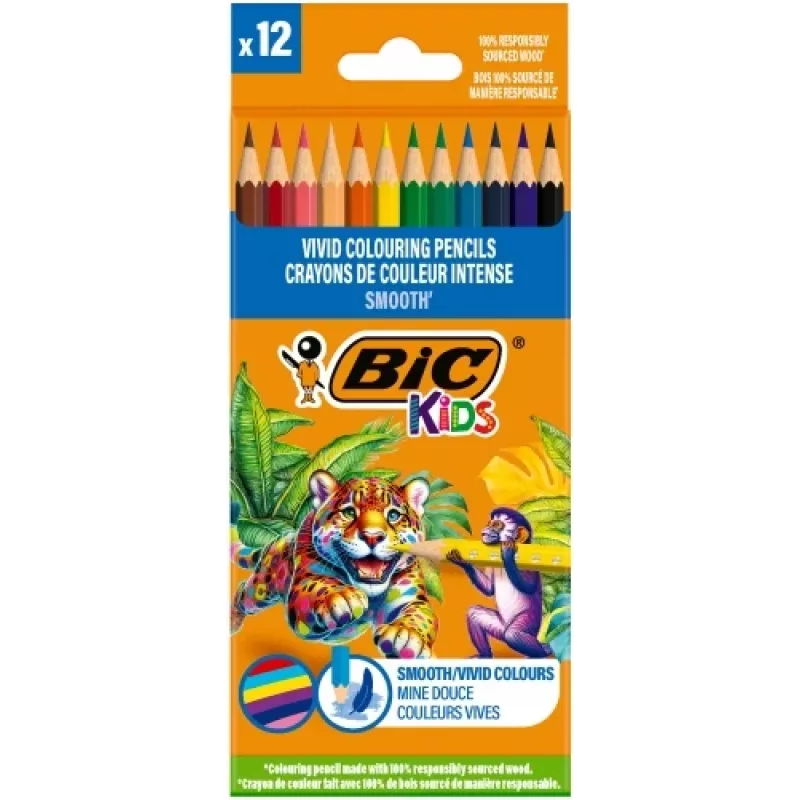 BIC Buntstifte Kids Smooth 12 Farben Set