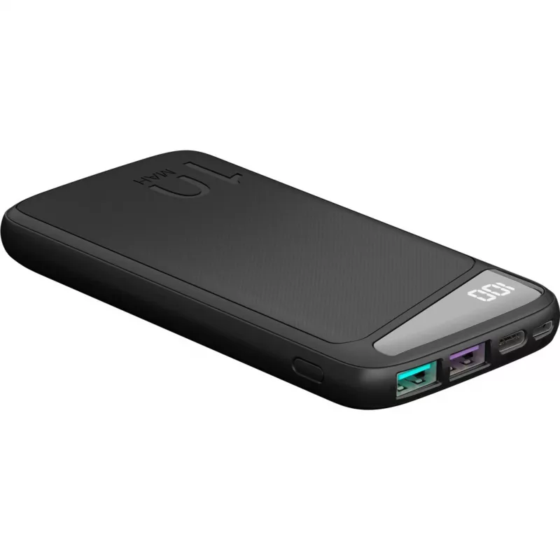 Fast-Charging-Powerbank 10.000 mAh (schwarz, USB-C PD, QC 3.0, 10.000 mAh)