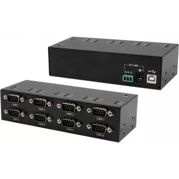 USB-zu-Seriell-Adapter mit 8 RS-232-Ports, Exsys EX-13078, FTDI-Chipsatz, Metallgehäuse