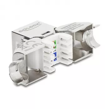 RJ45 Keystone-Modul Buchse Cat.6A werkzeugfrei 90° DELOCK 90800