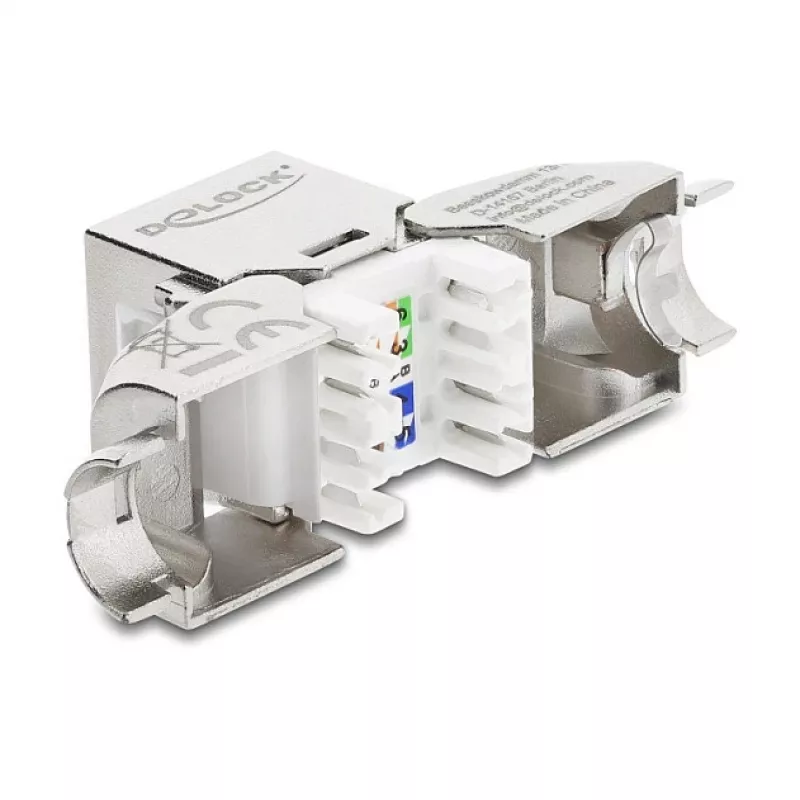RJ45 Keystone-Modul Buchse Cat.6A werkzeugfrei 90° DELOCK 90800