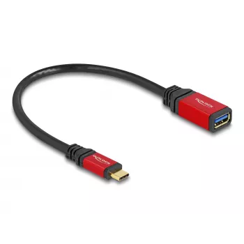 USB Adapter DeLOCK 60172 USB Type-C Stecker auf USB Type-A Buchse 10 Gbit/s 15 cm rot Metall