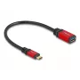 USB Adapter DeLOCK 60172 USB Type-C Stecker auf USB Type-A Buchse 10 Gbit/s 15 cm rot Metall