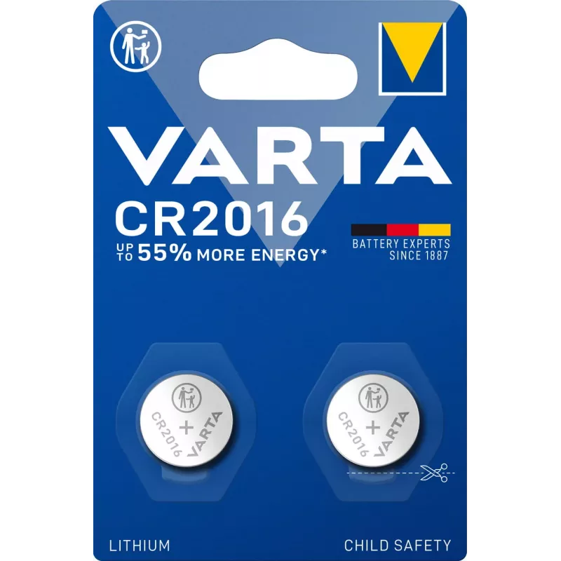 VARTA Electronics Batterie CR2016 Lithium 90 mAh 3V VE 2 (06016101402)
