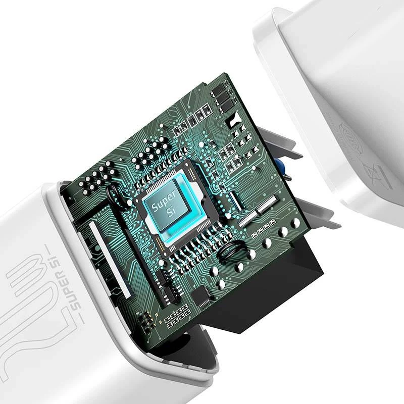 Baseus Super Si Smartphone White AC Fast Charging Indoor