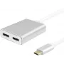 USB-C-Splitter helos 288383 — 2× DisplayPort-Ausgang, USB 3.1 Type-C
