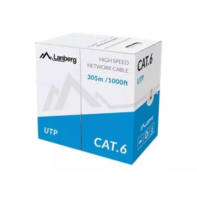 LANBERG Netzwerkkabel LCU6-10CC-0305-S U/UTP Cat6 305 m, 23 AWG, CCA, grau