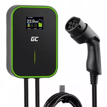 Elektrofahrzeug-Ladestation Grün Cell EV14 22 kW Schwarz Aluminium Wand