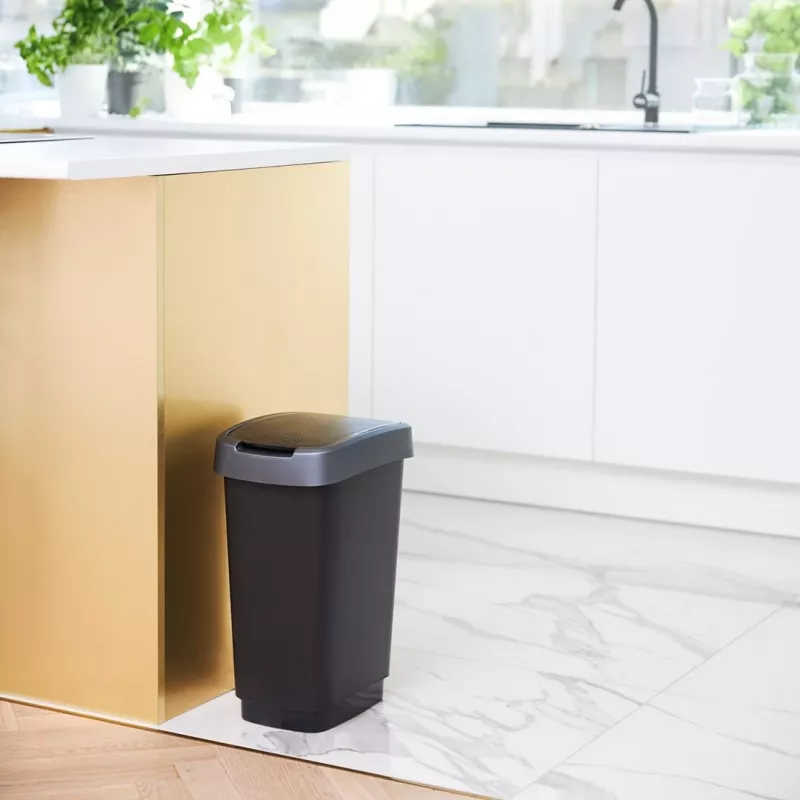 rotho Twist 25 L rechteckiger Aufbewahrungsbehälter aus Polypropylen – 25 L, 476×333×252 mm, schwarz