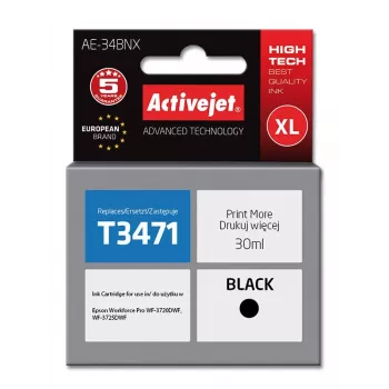Activejet AE-34BNX Tinte (Ersatz für Epson 34XL T3471; Supreme; 30 ml; schwarz)