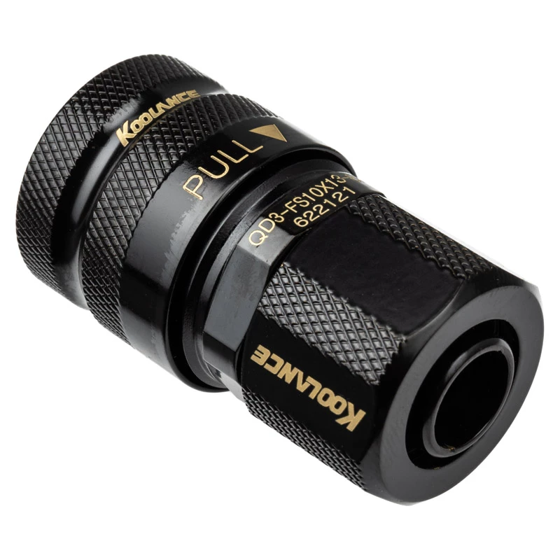 Koolance QD3 Schnellkupplung gerade Female auf 13/10mm - auslaufsicher, schwarz