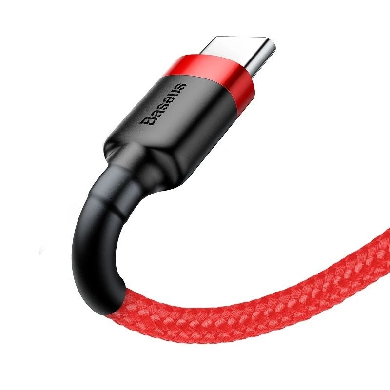 USB-2.0-A-auf-USB-C-Kabel Baseus CATKLF-B09 1m QC3.0 Nylongeflecht rot, Schnellladung und Datensynchronisation