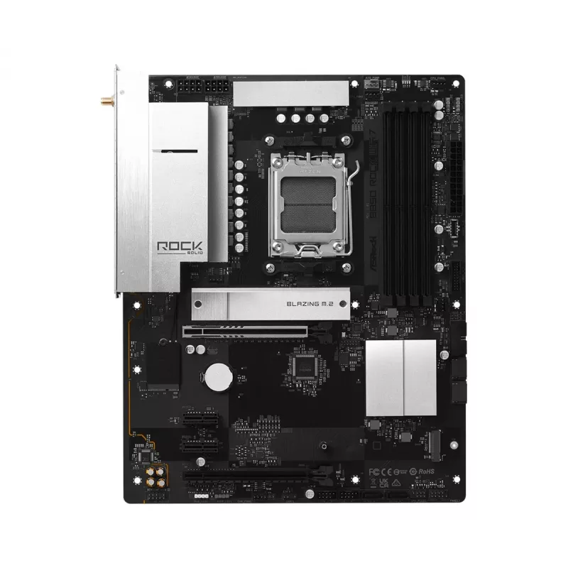 ASRock B850 Rock WiFi 7 Motherboard, AMD-Sockel AM5, ATX, DDR5, Wi-Fi 7