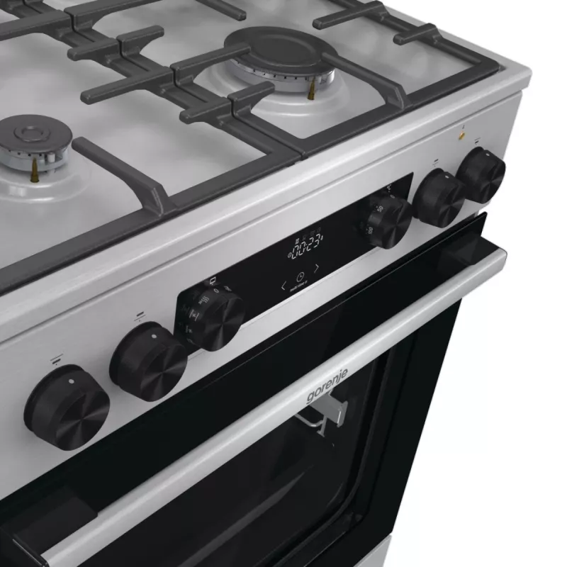 Gorenje GKS6C71XF Freistehender Herd mit Backofen Silber