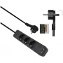 Steckdosenleiste helos ADVANCED 5-fach mit USB-Ladegerät, schwarz, 1,5 m Kabel