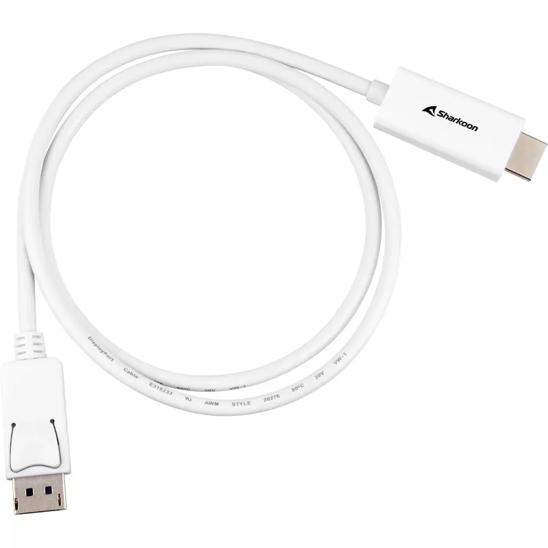 DisplayPort 1.2 Adapterkabel Sharkoon 4K, 1 m Länge