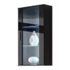 Vitrinenschrank Cama Meble SOHO wandmontiert 1-türig schwarzer Rahmen matt / schwarz glänzende Tür mit 2 Glasböden aus gehärtetem Glas