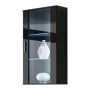 Vitrinenschrank Cama Meble SOHO wandmontiert 1-türig schwarzer Rahmen matt / schwarz glänzende Tür mit 2 Glasböden aus gehärtetem Glas