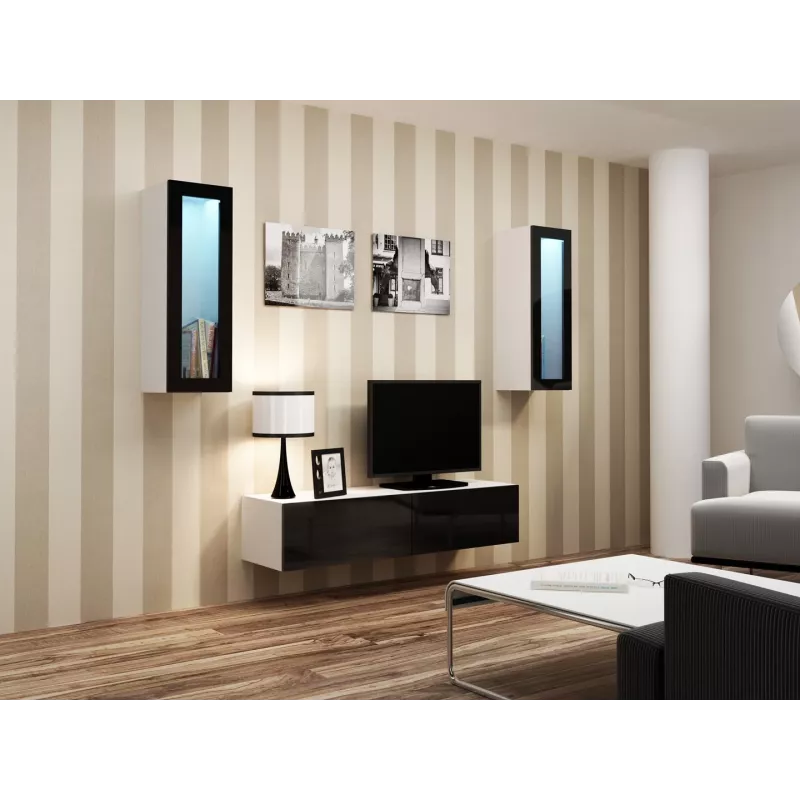 Cama TV-Ständer VIGO 140 30/140/40 weiß/schwarz glänzend