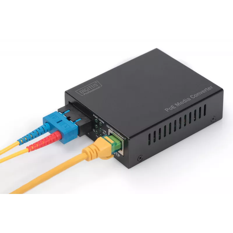 Digitus Gigabit-PoE-Medienkonverter, RJ45 / SC, MM, PSE