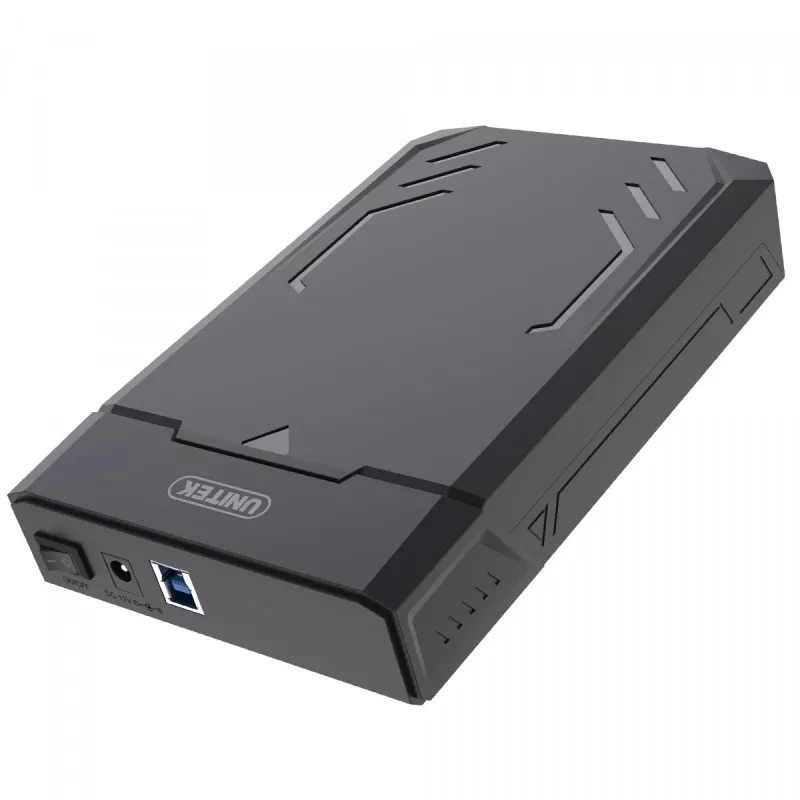 HDD/SSD-Gehäuse Unitek Y-3035 — 2,5/3,5 Zoll SATA, USB 3.2 Gen 1 (USB Typ-B), 6 Gbit/s, Schwarz, AC-Adapter