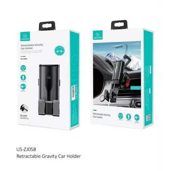 USAMS Auto Handyhalterung 4,7-7 Zoll Universal Handyständer im Auto Schwerkraft Smartphone Halter Lüftungsklammer Halterung GPS Unterstützung für iPhone Xiaomi Samsung