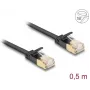 Netzwerkkabel DeLOCK RJ45 Cat.6A Stecker auf Stecker U/FTP 0,5 m schwarz