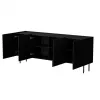 Kommode cama meble LUCCA 4D, 200×40×80 cm, schwarz, Korpus aus Spanplatte