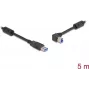 Delock - USB-Kabel - USB Typ A (M) auf USB Typ B (M) linksgewinkelt - USB 3,0 - 5,0m - bis zu 5 Gbit/s Datenübertragungsrate, vergoldete Kontakte - Schwarz (81103)
