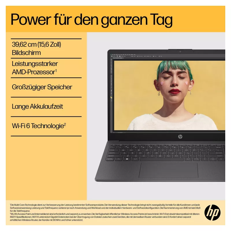 HP 15-fc0676ng 39,6 cm (15,6 inch) Notebook - Ryzen 7 - 16 GB RAM - 1 TB SSD - Silber (C94P3EA#ABD)