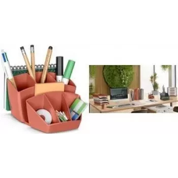 Schreibtisch-Organizer CEP TERRA NOVA Terrakotta – 6 Fächer, 14,3×15,8×9,3 cm